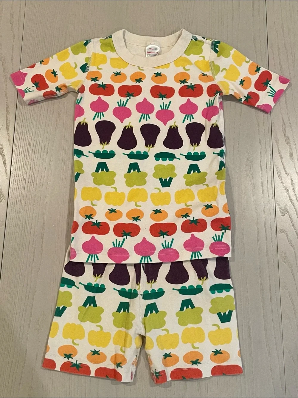 Hanna Andersson HannaJams Short John Pajama Set (Vegetable Garden Earth) - 8 130